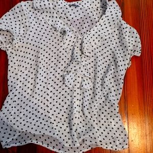 Cass black polka dot blouse